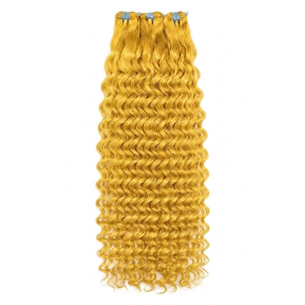 Deep Wave Luxury Natural Hair Weft – 100% Virgin Human Hair / Wig Yellow LINKTOWIG
