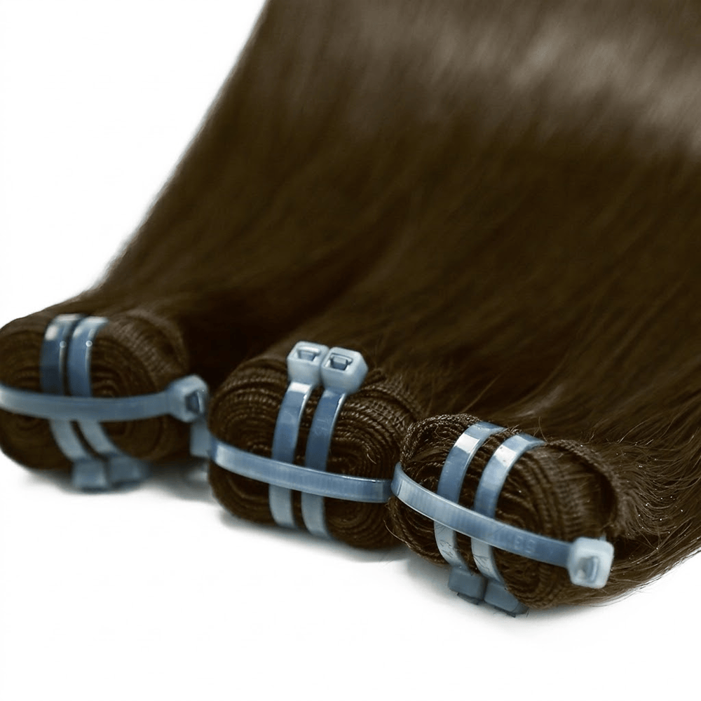 Hair Weft Luxury Natural Straight — 100% Virgin Human Hair Extensions aramel Balayage Highlights LINKTOWIG