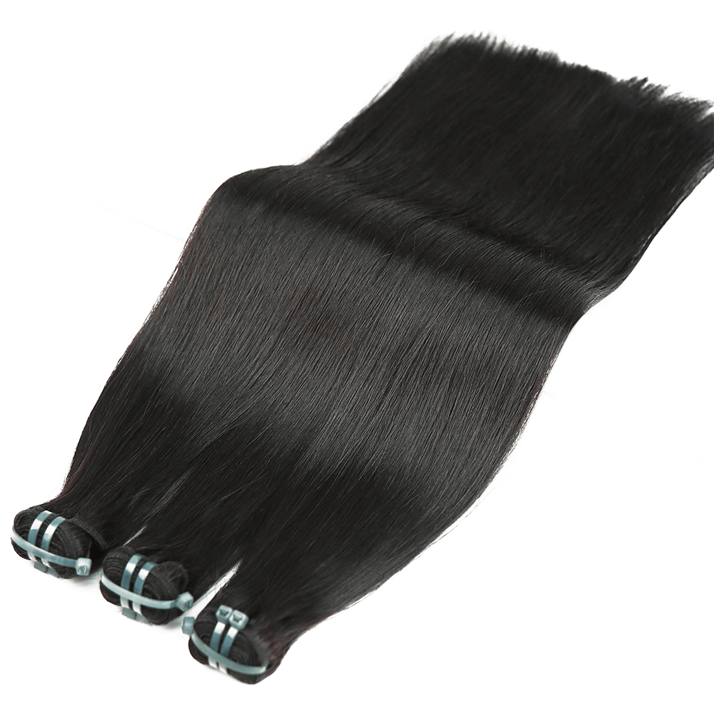 Hair Weft Luxury Natural Straight — 100% Virgin Human Hair Extensions Black LINKTOWIG
