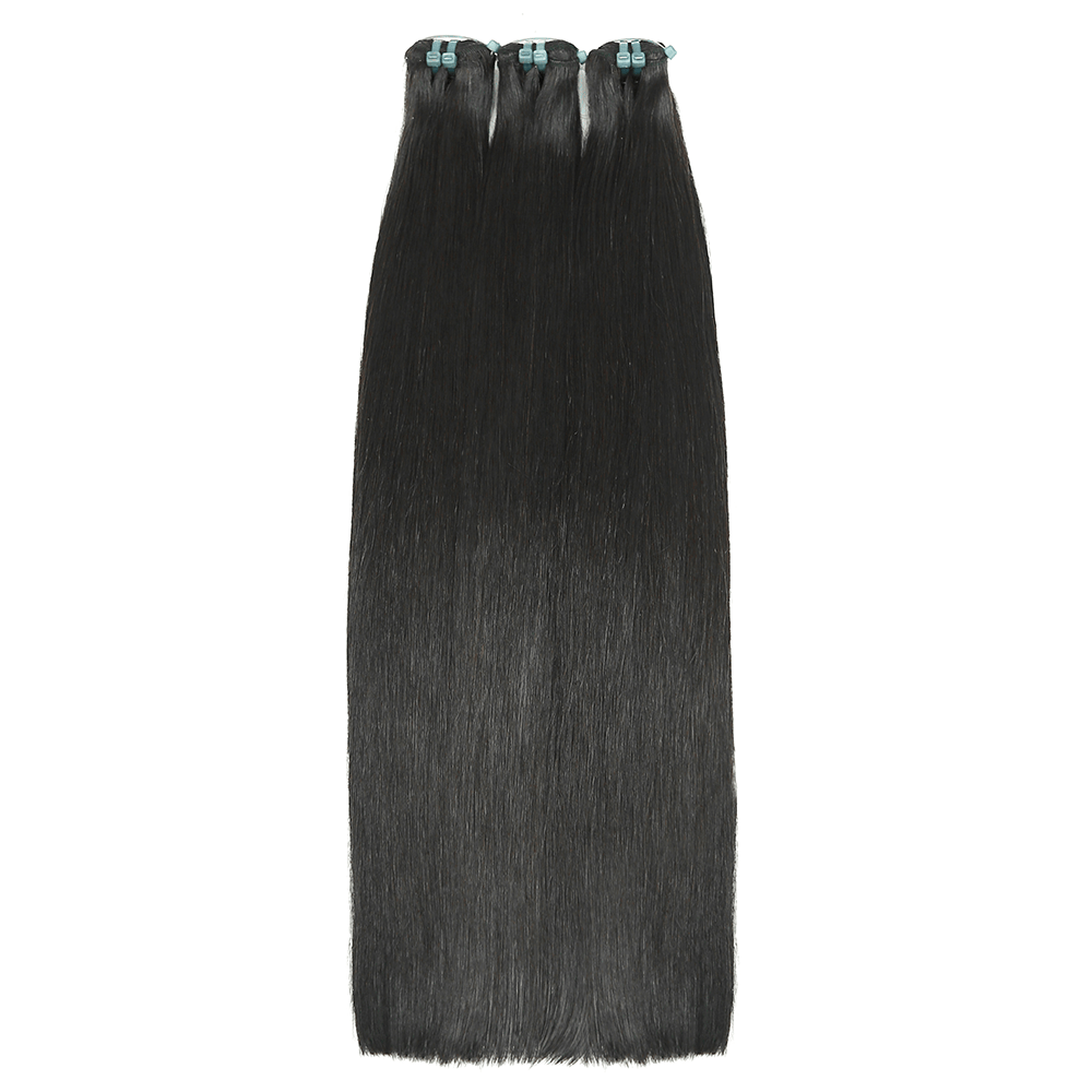 Hair Weft Luxury Natural Straight — 100% Virgin Human Hair Extensions Black LINKTOWIG