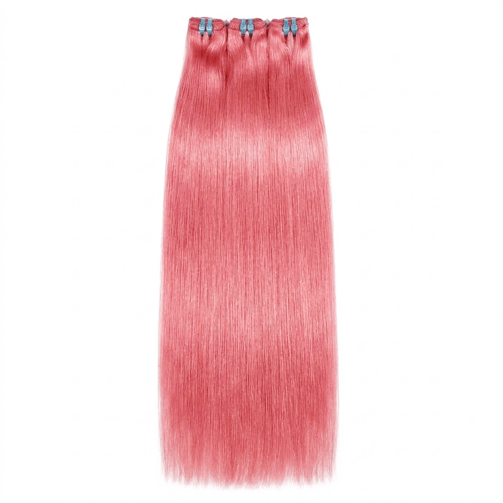 Hair Weft Luxury Natural Straight — 100% Virgin Human Hair Extensions Bubblegum Pink LINKTOWIG