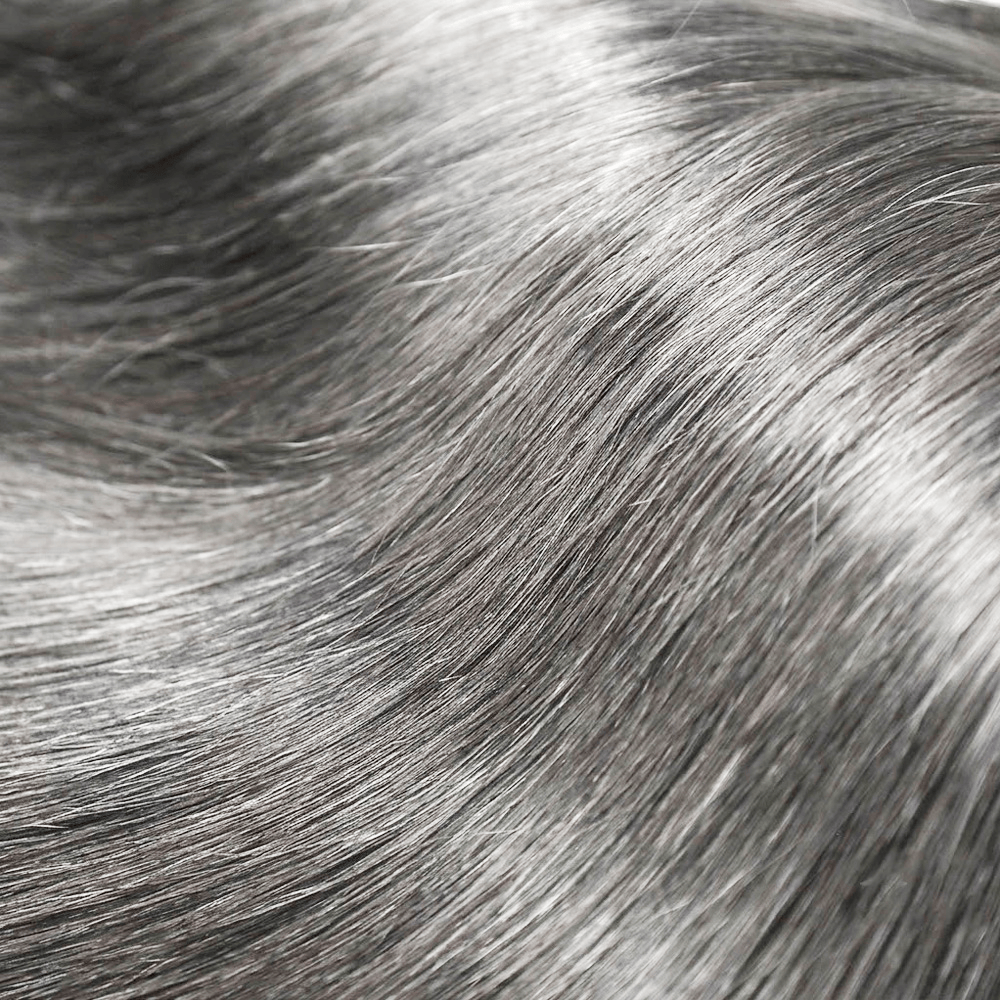 Hair Weft Luxury Natural Straight — 100% Virgin Human Hair Extensions Charcoal Grey LINKTOWIG