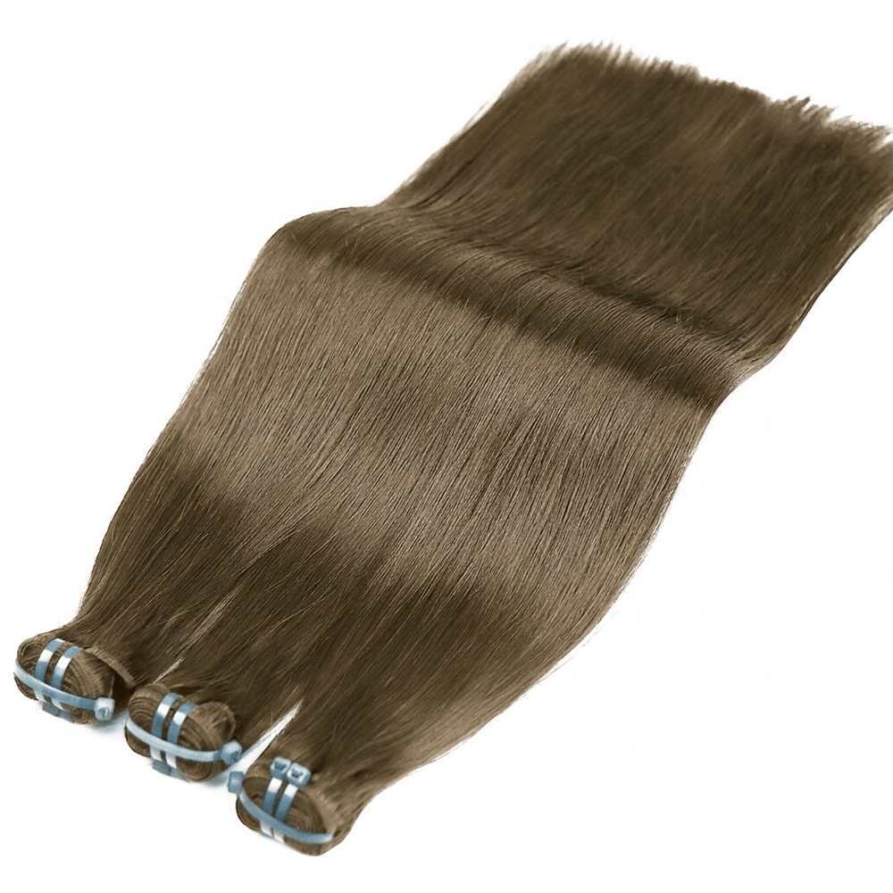 Hair Weft Luxury Natural Straight — 100% Virgin Human Hair Extensions Chocolate Brown LINKTOWIG