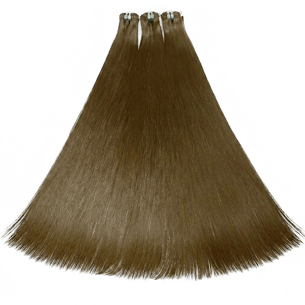 Hair Weft Luxury Natural Straight — 100% Virgin Human Hair Extensions Chocolate Brown LINKTOWIG