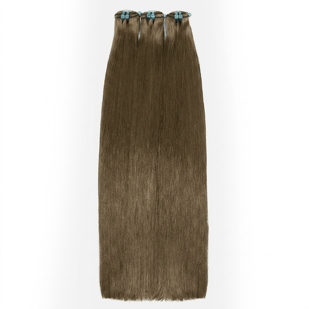 Hair Weft Luxury Natural Straight — 100% Virgin Human Hair Extensions Chocolate Brown LINKTOWIG