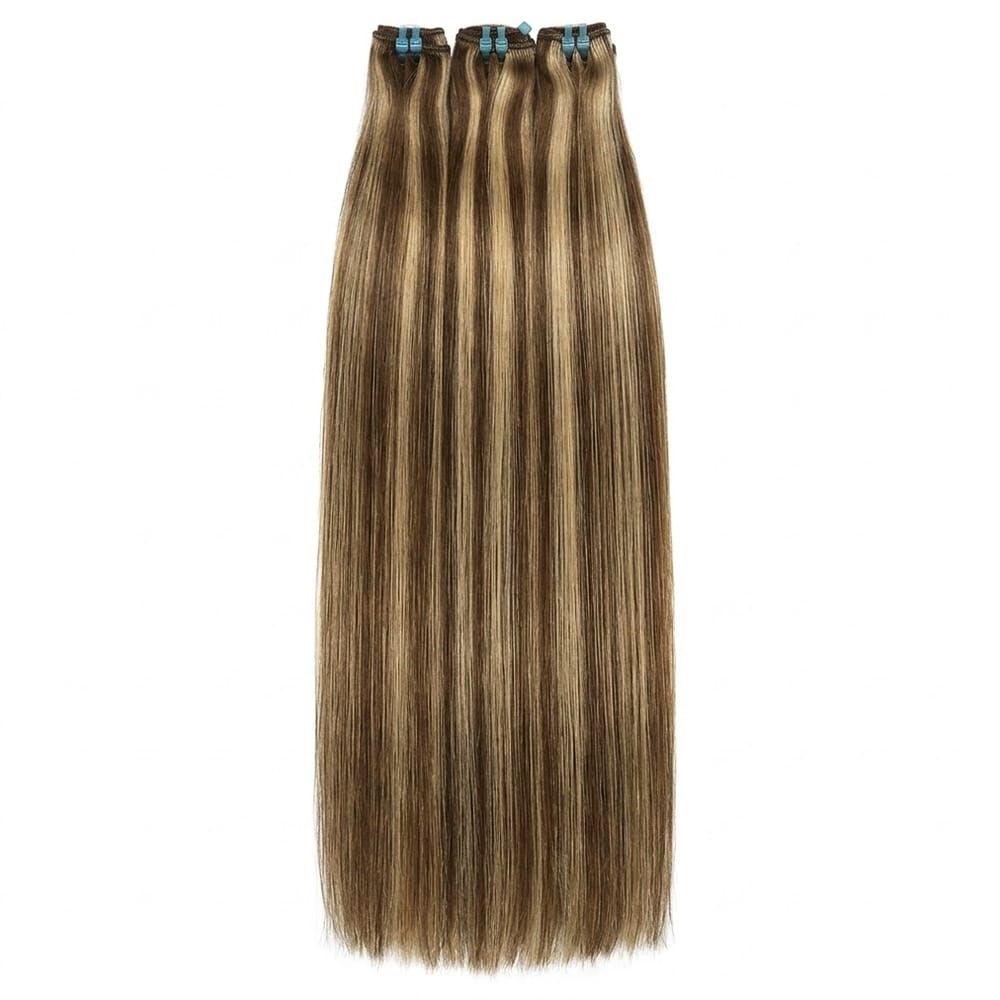 Hair Weft Luxury Natural Straight — 100% Virgin Human Hair Extensions Chocolate Brown LINKTOWIG