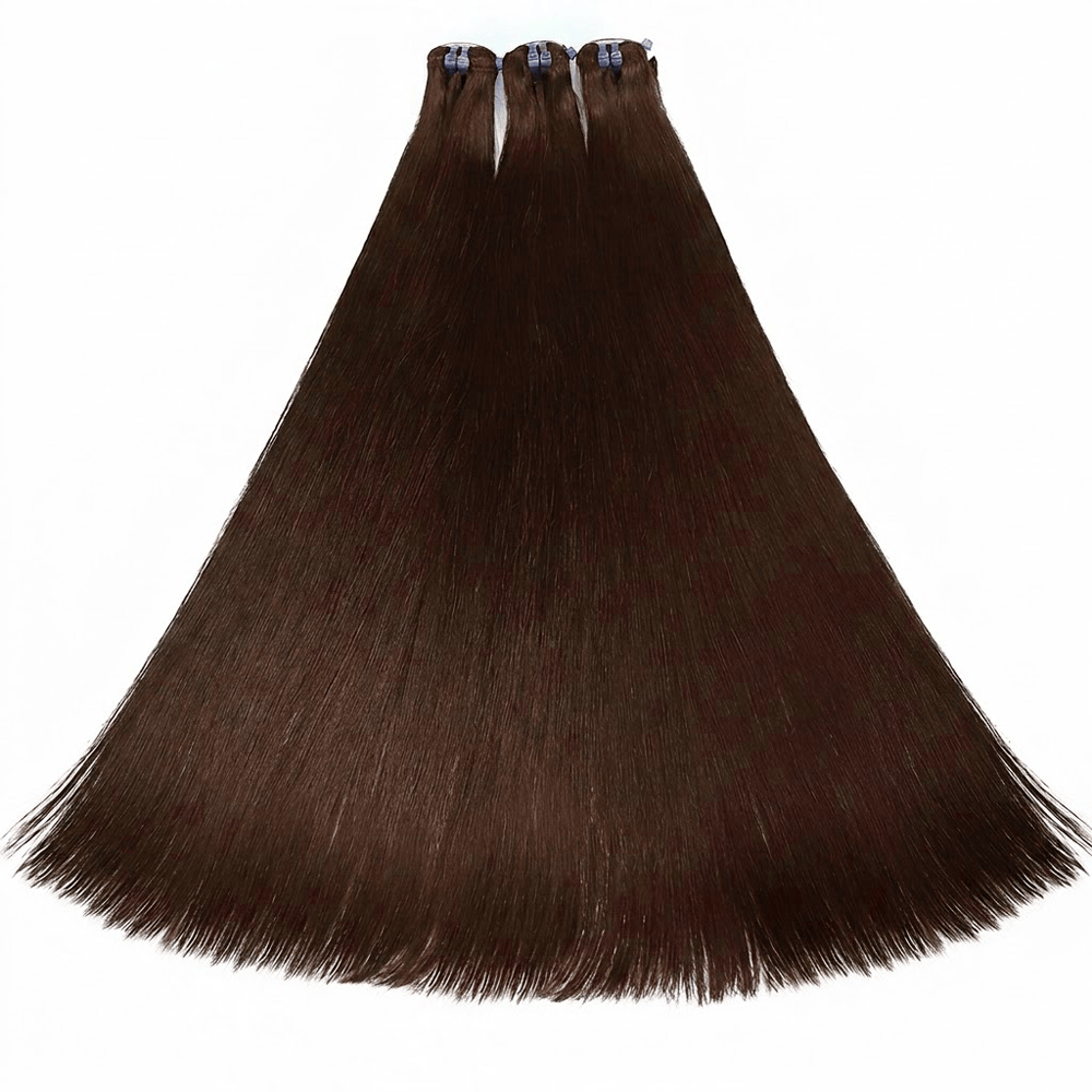 Hair Weft Luxury Natural Straight — 100% Virgin Human Hair Extensions Espresso Brown LINKTOWIG