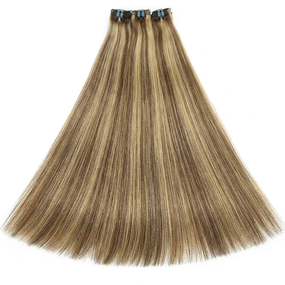 Hair Weft Luxury Natural Straight — 100% Virgin Human Hair Extensions Honey Brown LINKTOWIG