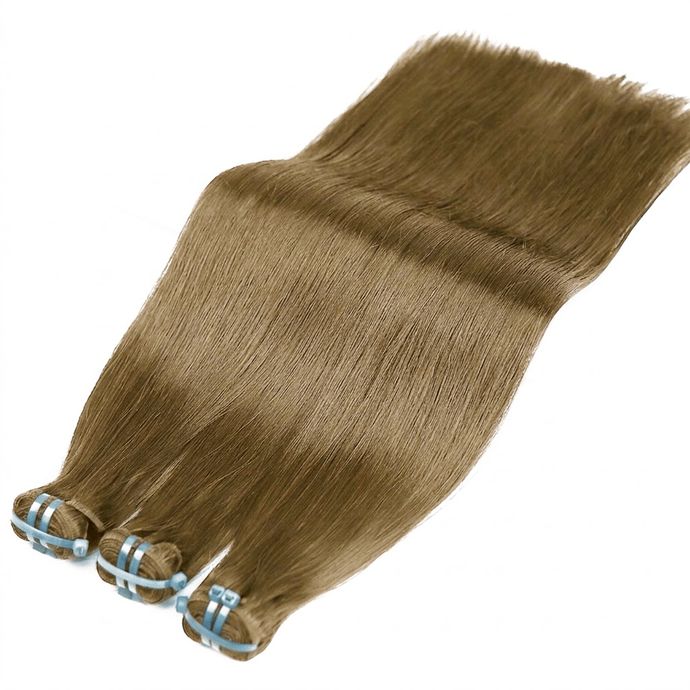 Hair Weft Luxury Natural Straight — 100% Virgin Human Hair Extensions Medium Chestnut Brown LINKTOWIG
