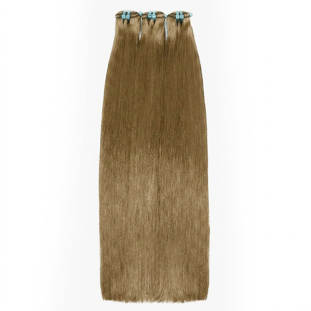 Hair Weft Luxury Natural Straight — 100% Virgin Human Hair Extensions Medium Chestnut Brown LINKTOWIG