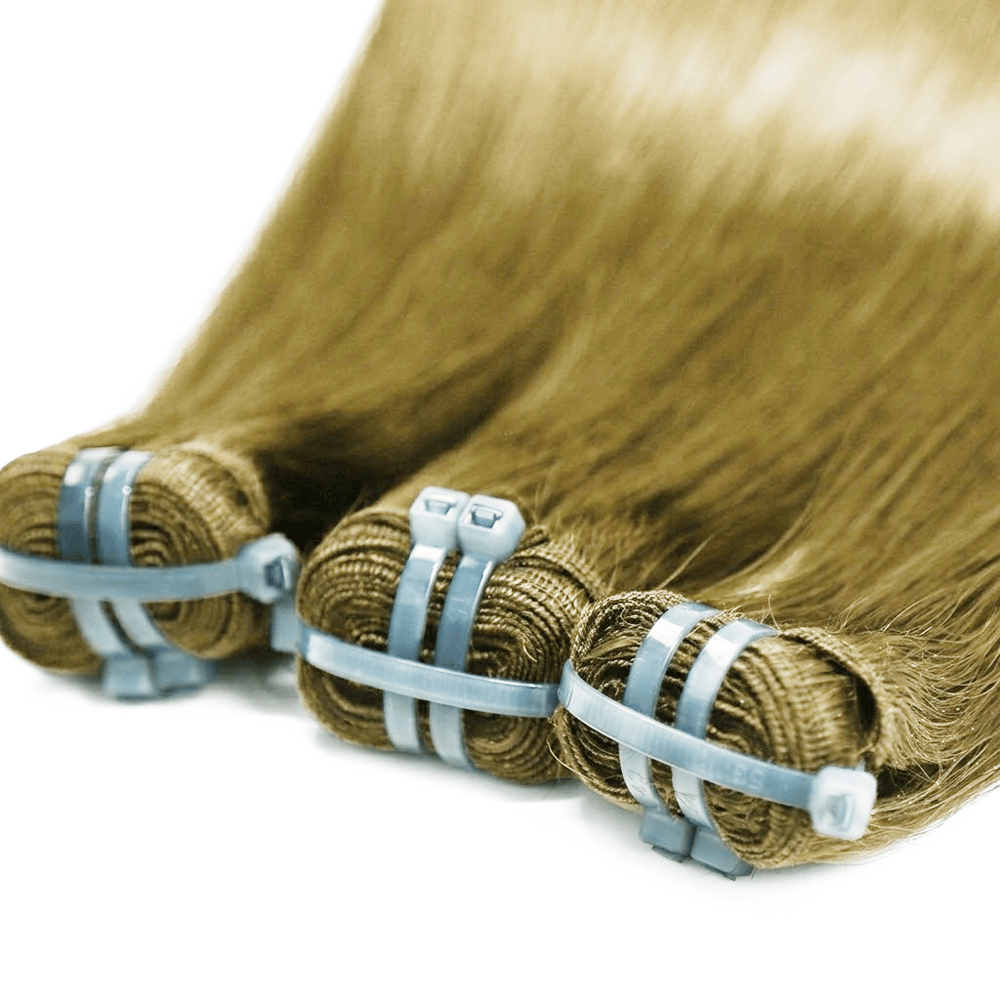 Hair Weft Luxury Natural Straight — 100% Virgin Human Hair Extensions Olive Green Blonde LINKTOWIG