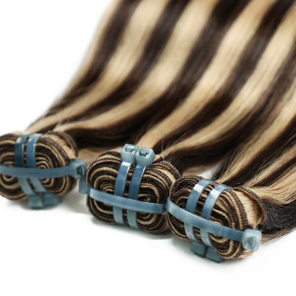 Hair Weft Luxury Natural Straight — 100% Virgin Human Hair Extensions Piano Highlight Silver Grey LINKTOWIG