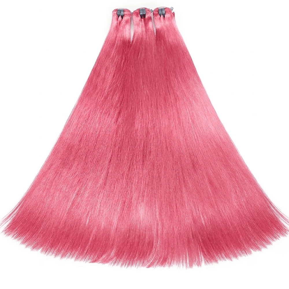 Hair Weft Luxury Natural Straight — 100% Virgin Human Hair Extensions pink LINKTOWIG