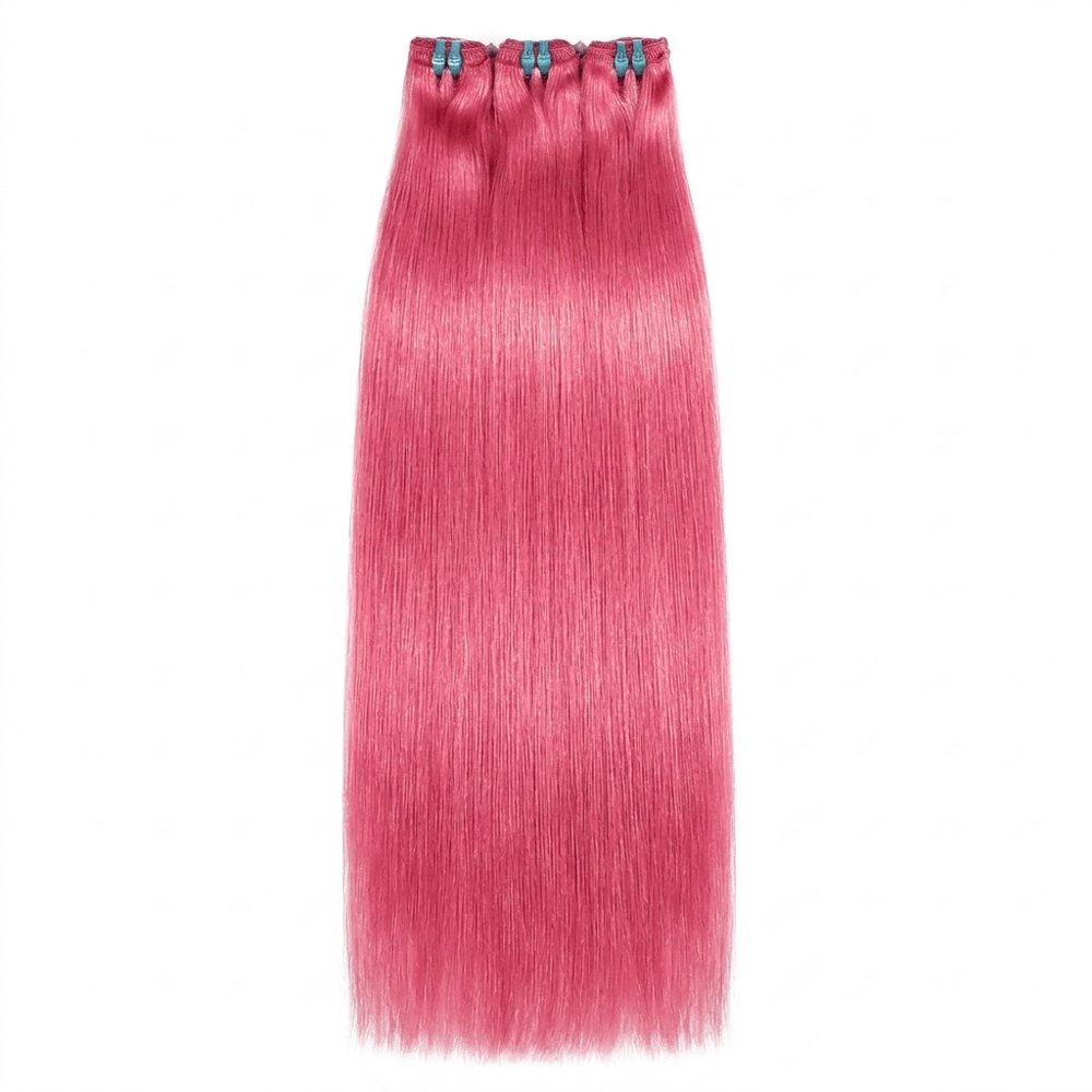 Hair Weft Luxury Natural Straight — 100% Virgin Human Hair Extensions pink LINKTOWIG