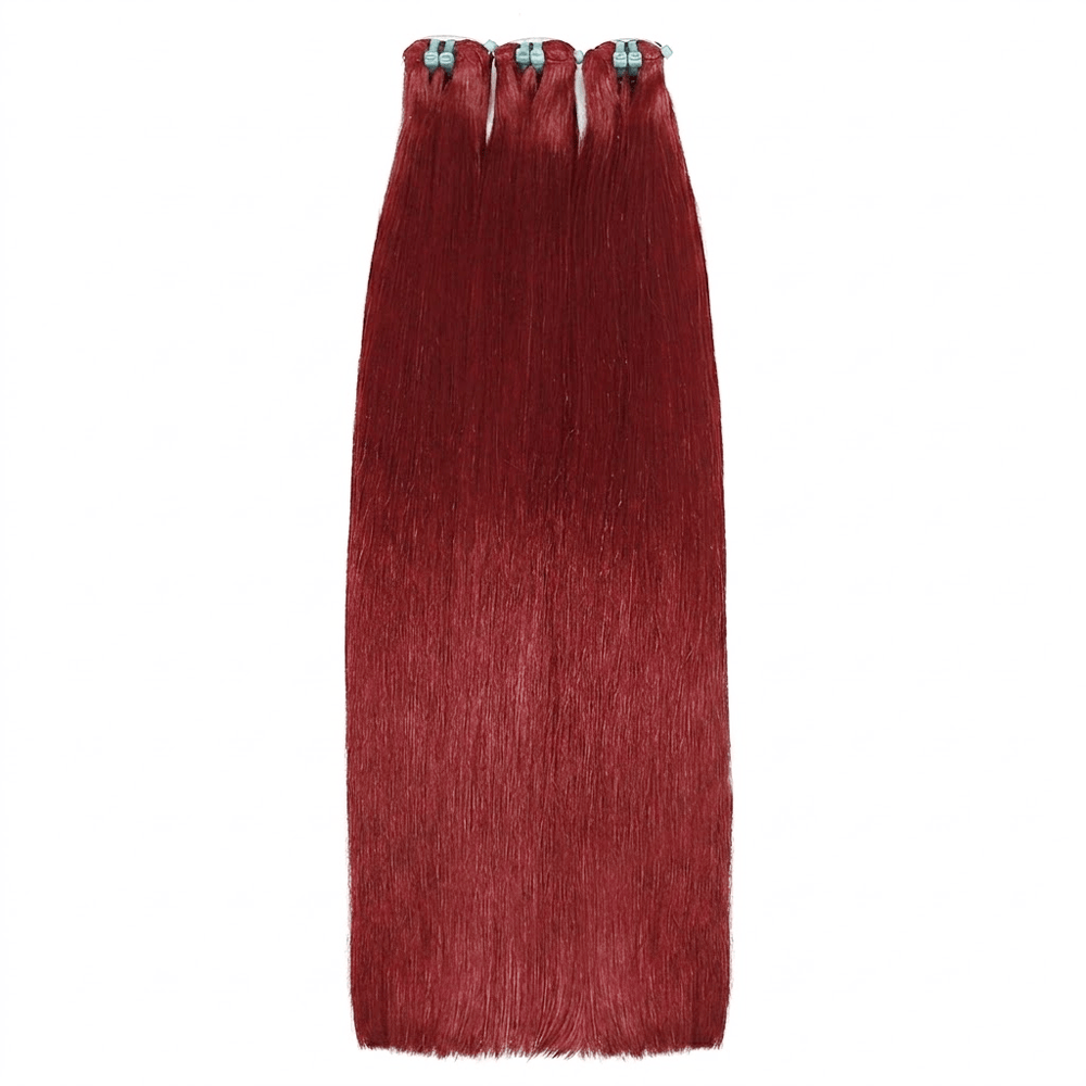 Hair Weft Luxury Natural Straight — 100% Virgin Human Hair Extensions Ruby Red LINKTOWIG