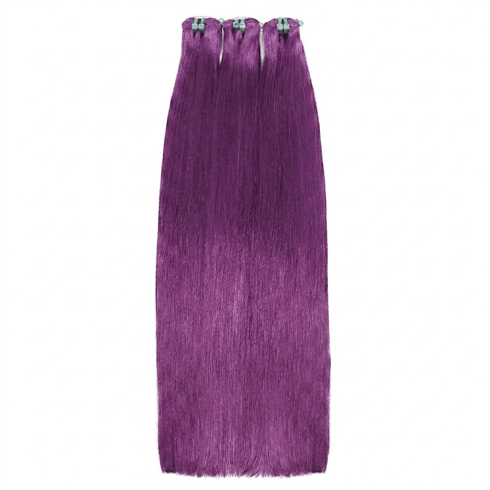 Hair Weft Luxury Natural Straight — 100% Virgin Human Hair Extensions Violet Purple LINKTOWIG
