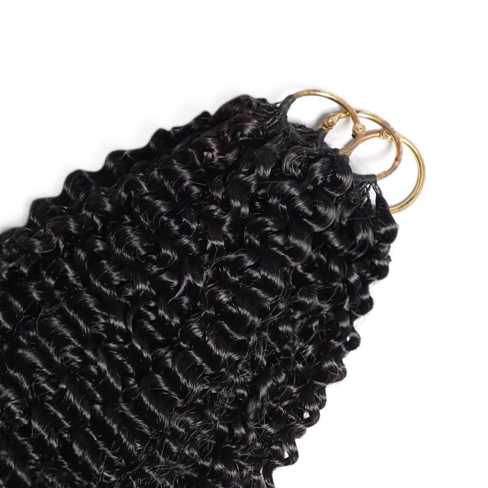 Kinky Curly Hair Bundles / Feather Hair Extensions — 100% Virgin Human Hair / Black LINKTOWIG