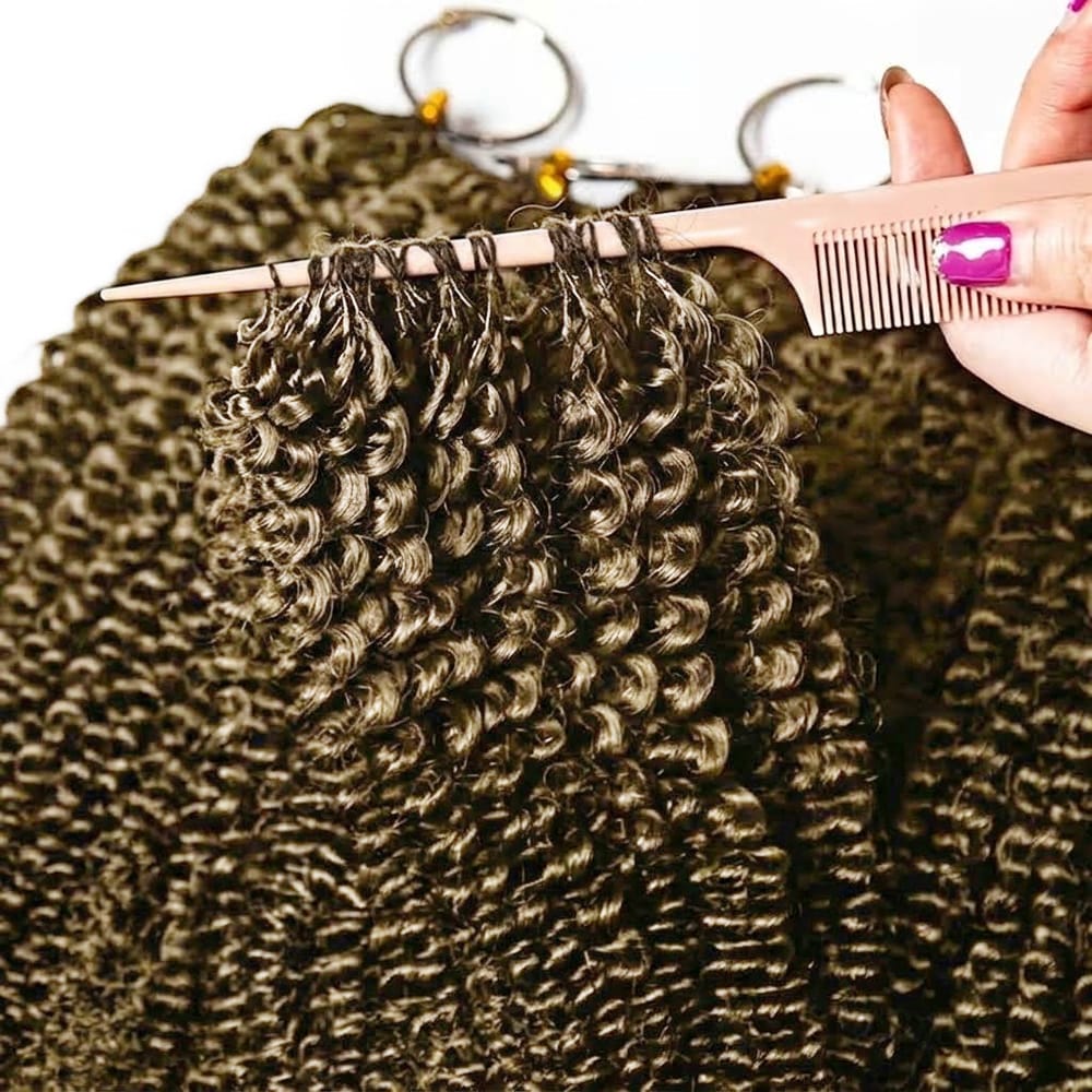 Kinky Curly Hair Bundles / Feather Hair Extensions — 100% Virgin Human Hair / Chocolate Brown LINKTOWIG
