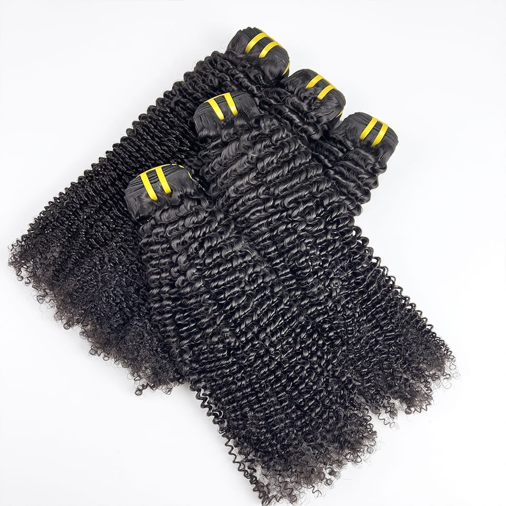 Kinky Curly Luxury Natural Hair Weft – 100% Virgin Human Hair / Wig Black LINKTOWIG
