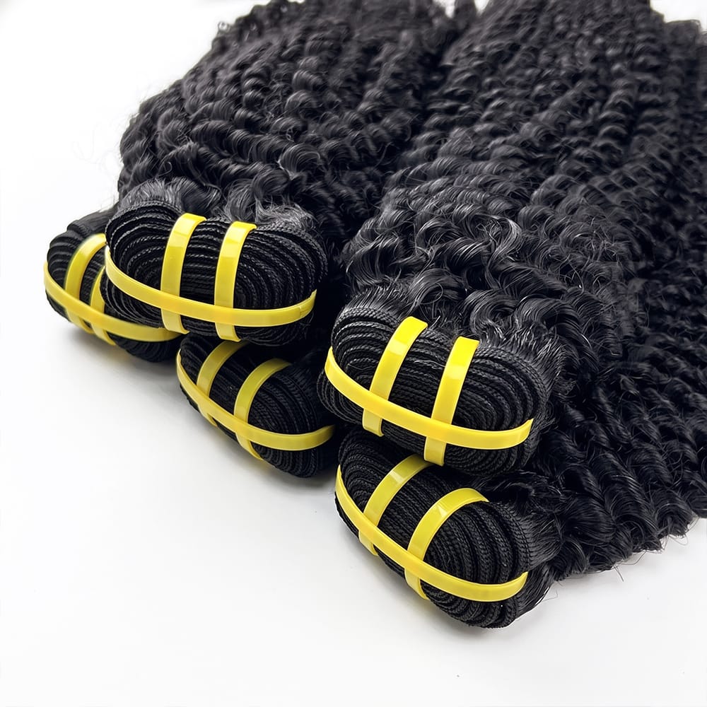 Kinky Curly Luxury Natural Hair Weft – 100% Virgin Human Hair / Wig Black LINKTOWIG