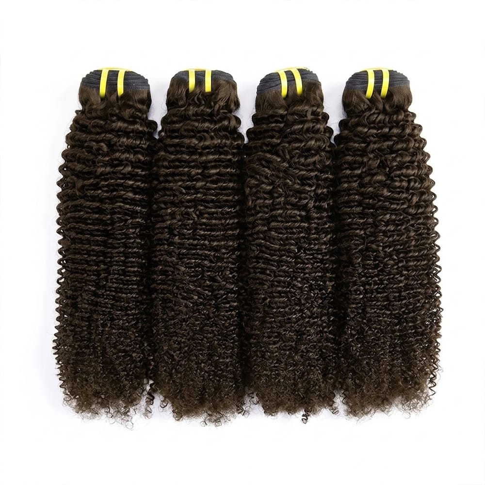 Kinky Curly Luxury Natural Hair Weft – 100% Virgin Human Hair / Wig Chocolate Brown LINKTOWIG