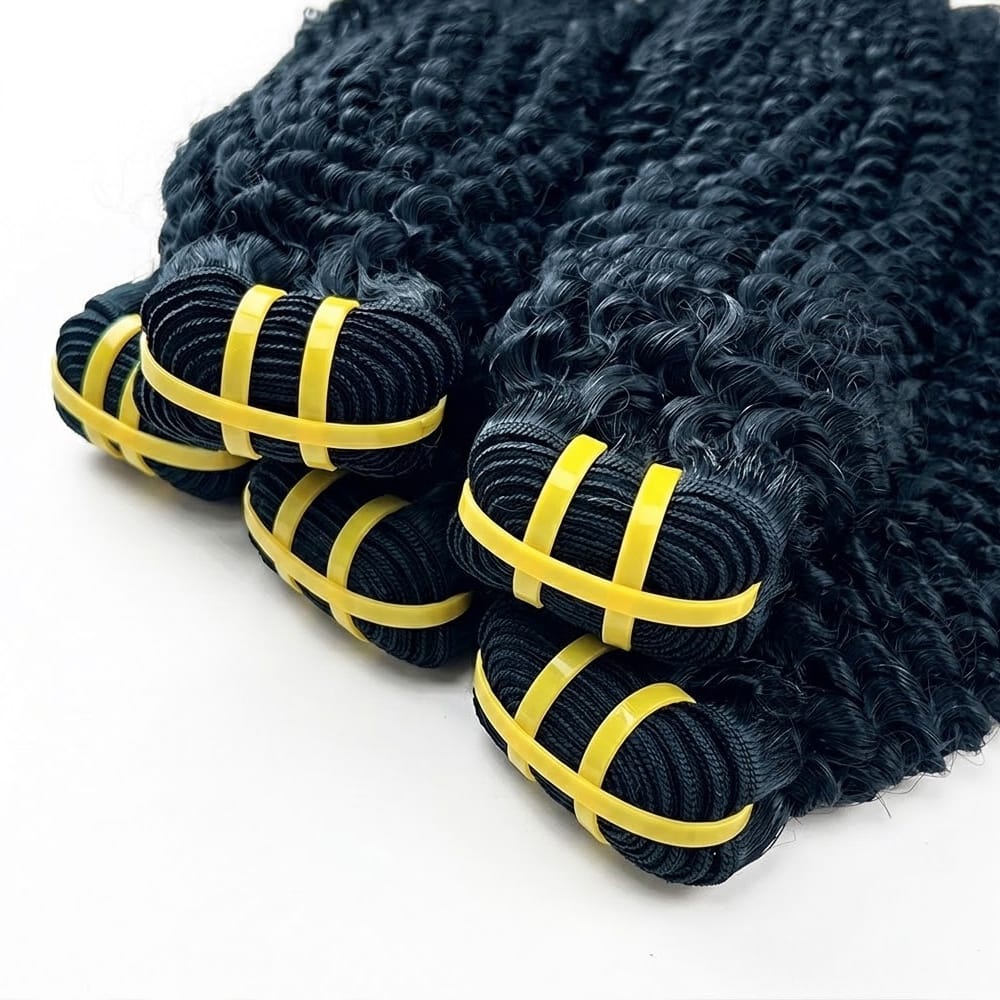 Kinky Curly Luxury Natural Hair Weft – 100% Virgin Human Hair / Wig Midnight Blue LINKTOWIG
