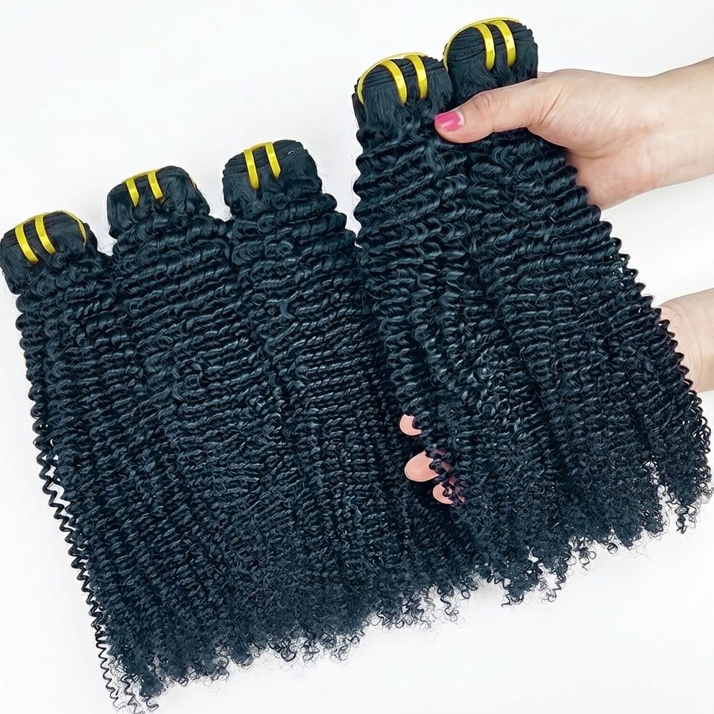 Kinky Curly Luxury Natural Hair Weft – 100% Virgin Human Hair / Wig Midnight Blue LINKTOWIG