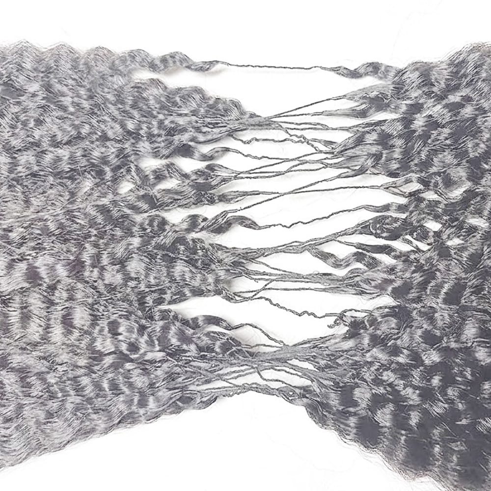 Kinky Stragiht Hair Bundles / Feather Hair Extensions — 100% Virgin Human Hair / Charcoal Grey LINKTOWIG