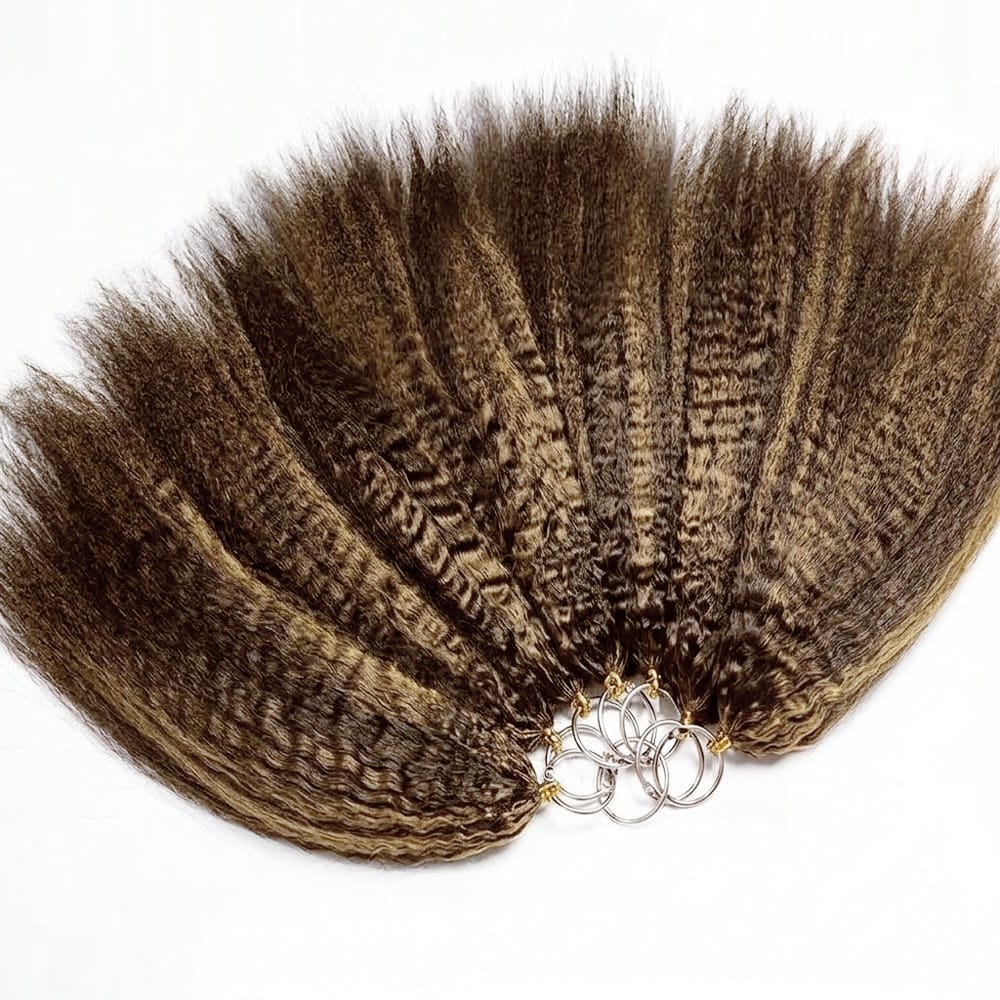 Kinky Stragiht Hair Bundles / Feather Hair Extensions — 100% Virgin Human Hair / Honey Brown LINKTOWIG