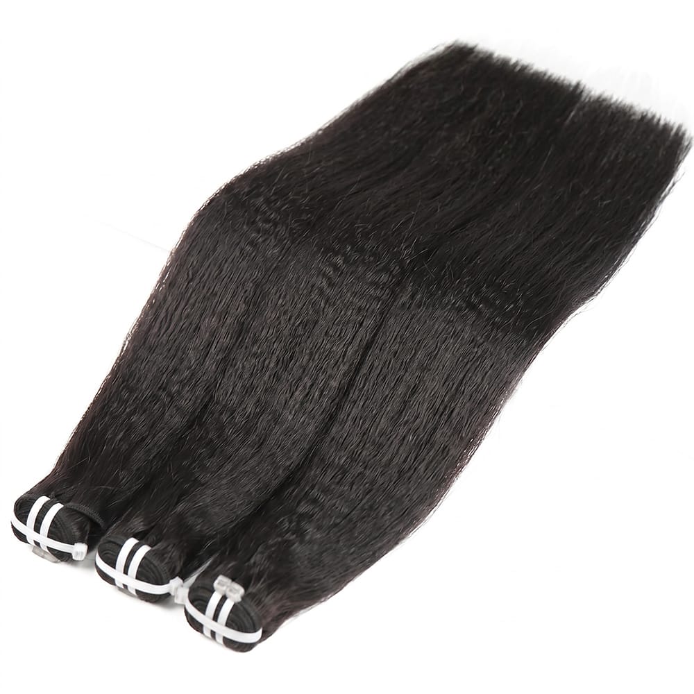 Kinky Stragiht Luxury Natural Hair Weft – 100% Virgin Human Hair / Wig Black LINKTOWIG
