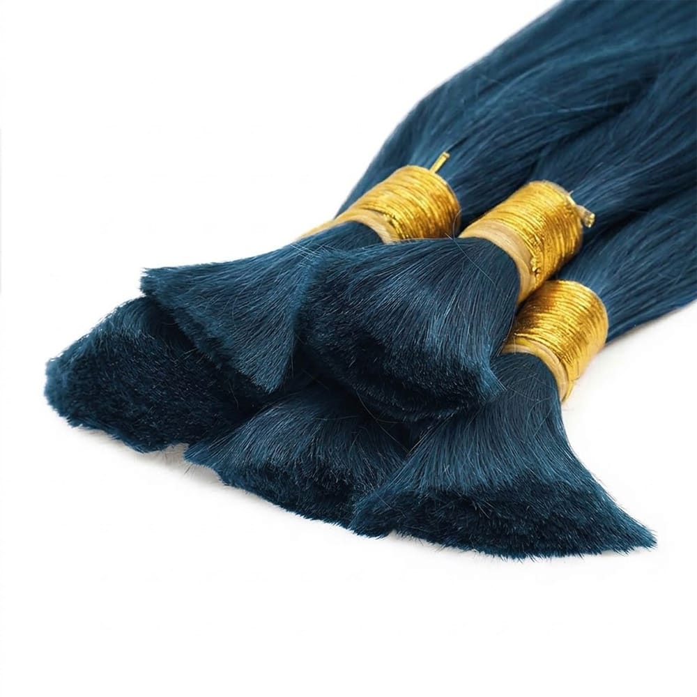 Stragiht 100% Raw Virgin Human Hair Bundles - (No Weft) Bulk Hair / Midnight Blue LINKTOWIG
