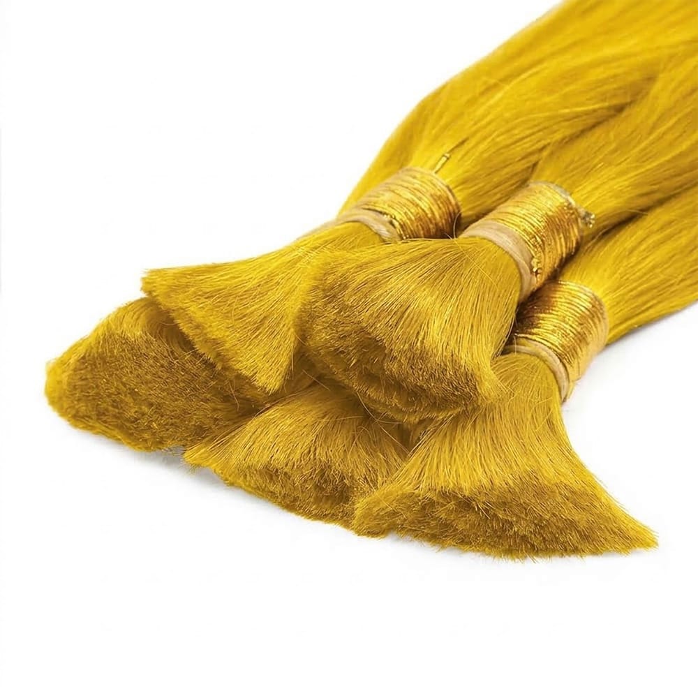 Stragiht 100% Raw Virgin Human Hair Bundles - (No Weft) Bulk Hair / Yellow LINKTOWIG