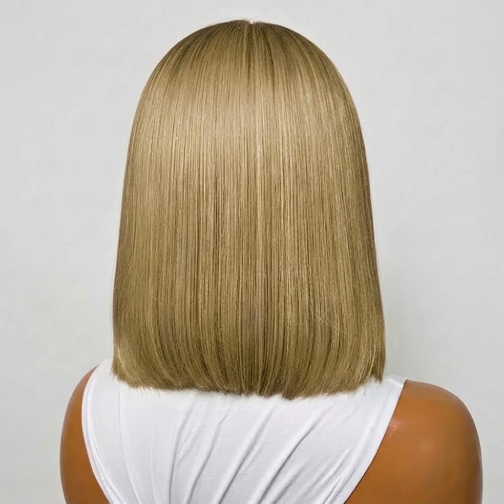 Straight Bob Side Part HD Lace Front Wig 100% Virgin Human Hair / Ash Brown LINKTOWIG