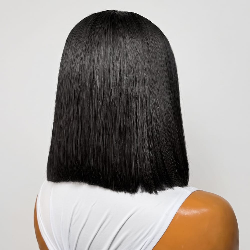 Straight Bob Side Part HD Lace Front Wig 100% Virgin Human Hair / Black LINKTOWIG