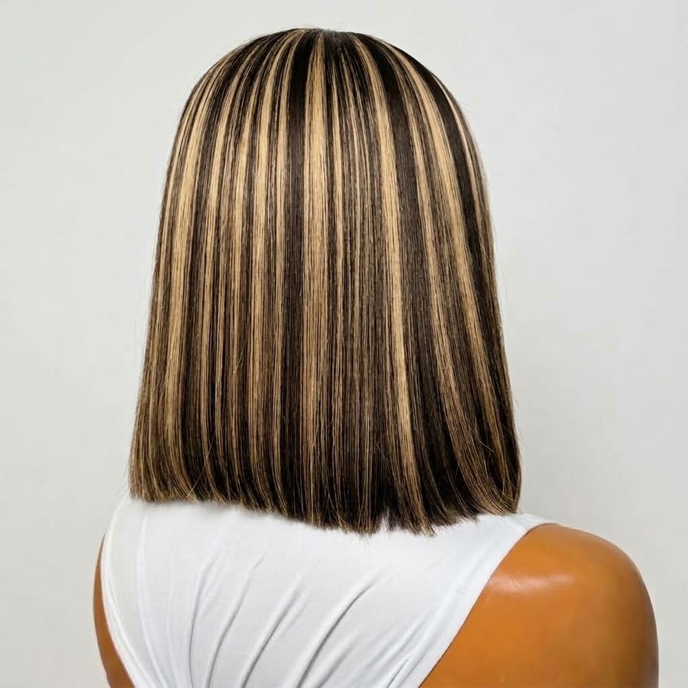 Straight Bob Side Part HD Lace Front Wig 100% Virgin Human Hair / Chocolate Brown LINKTOWIG