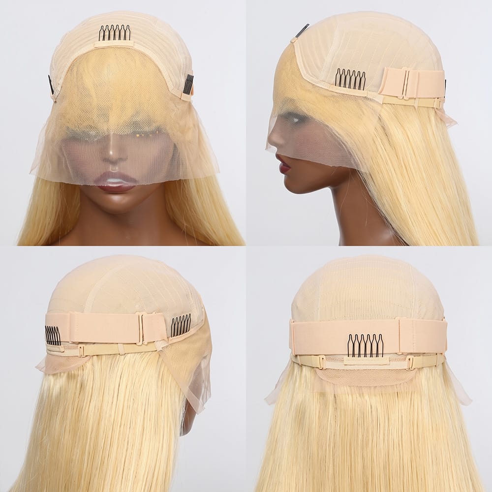 Straight Bob Side Part HD Lace Front Wig 100% Virgin Human Hair / Platinum Blonde LINKTOWIG