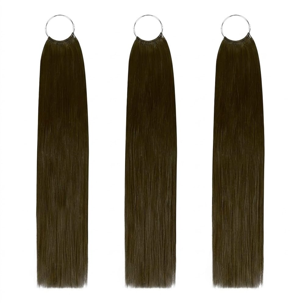 Straight Hair Bundles / Feather Hair Extensions — 100% Virgin Human Hair / aramel Balayage Highlights LINKTOWIG
