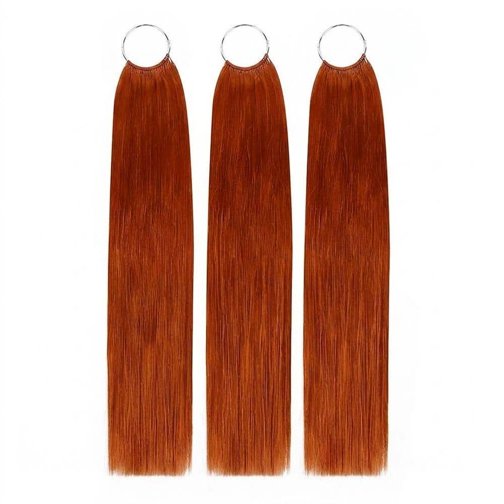 Straight Hair Bundles / Feather Hair Extensions — 100% Virgin Human Hair / Ginger Orange LINKTOWIG