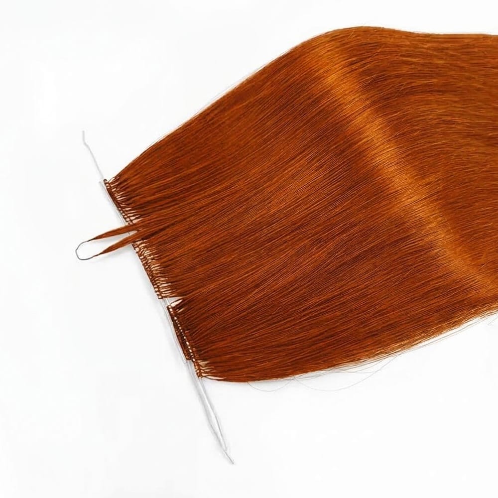 Straight Hair Bundles / Feather Hair Extensions — 100% Virgin Human Hair / Ginger Orange LINKTOWIG