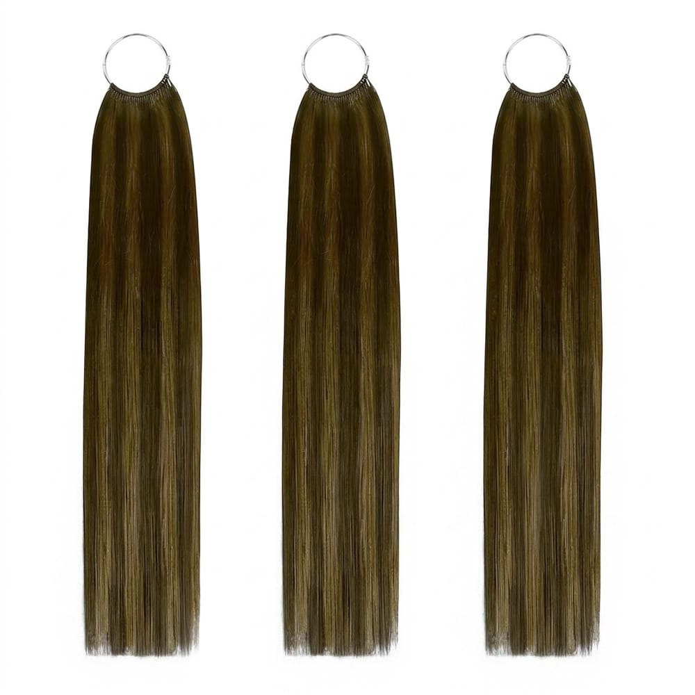 Straight Hair Bundles / Feather Hair Extensions — 100% Virgin Human Hair / Honey Brown LINKTOWIG
