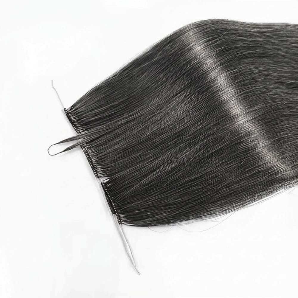 Straight Hair Bundles / Feather Hair Extensions — 100% Virgin Human Hair / Silver Grey LINKTOWIG