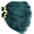 Kinky Stragiht 100% Raw Virgin  Human Hair Bundles - (No Weft) Bulk Hair / Teal Green LINKTOWIG