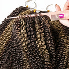 Kinky Curly Hair Bundles / Feather Hair Extensions — 100% Virgin Human Hair / Chocolate Brown LINKTOWIG