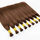 Stragiht 100% Raw Virgin  Human Hair Bundles - (No Weft) Bulk Hair / Espresso Brown LINKTOWIG