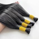 Stragiht 100% Raw Virgin  Human Hair Bundles - (No Weft) Bulk Hair / Silver Grey LINKTOWIG