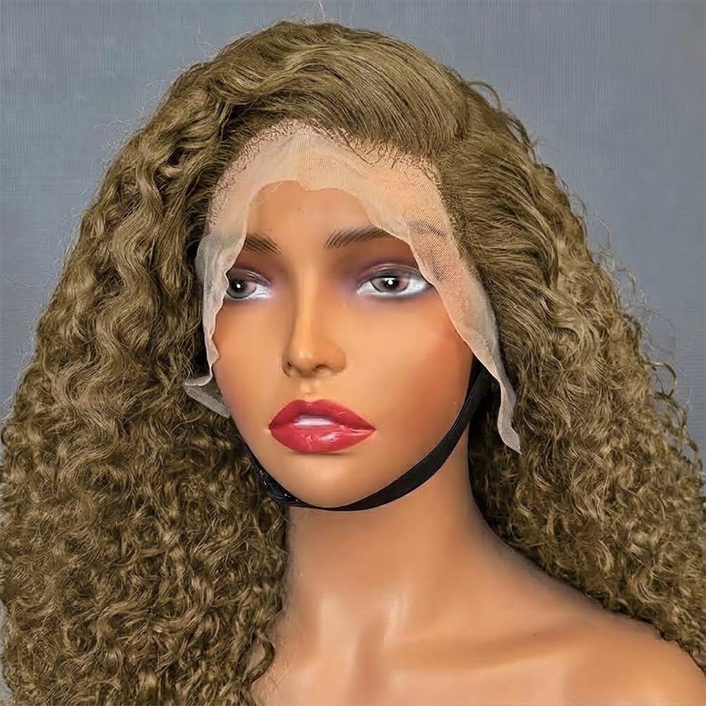 Deep Wave Bob Side Part  HD Lace Front Wig 100% Virgin Human Hair / Ash Brown LINKTOWIG