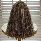 Afro Kinky Curly HD Lace Super Natural Lace Frontal Human Hair Wigs Ash Blonde Highlights LINKTOWIG