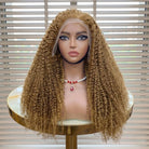 Afro Kinky Curly HD Lace Super Natural Lace Frontal Human Hair Wigs Ash Brown LINKTOWIG