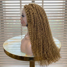 Afro Kinky Curly HD Lace Super Natural Lace Frontal Human Hair Wigs Ash Brown LINKTOWIG