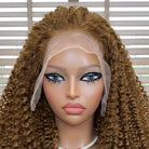 Afro Kinky Curly HD Lace Super Natural Lace Frontal Human Hair Wigs Ash Brown LINKTOWIG